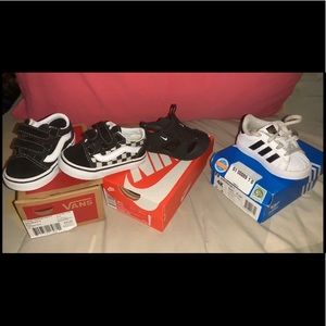 (3) sneakers size 4 and (1) pair sandals size 3